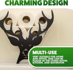 Marco Paul Stag Bathroom Toilet Roll Holders Bathroom Storage 28cm in Black - thumbnail 5