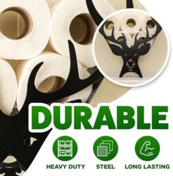 Marco Paul Stag Bathroom Toilet Roll Holders Bathroom Storage 28cm in Black - thumbnail 6