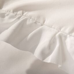 OHS Frill Edge Decor Duvet Cover with Pillowcase Bedding Set in White - Size: Super King - thumbnail 3