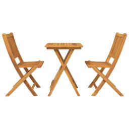 Berkfield Home 3-Piece Garden Bistro Set - Solid Acacia Wood in Brown - thumbnail 7
