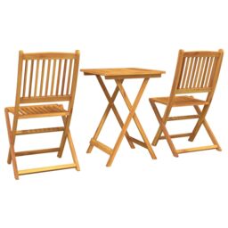 Berkfield Home 3-Piece Garden Bistro Set - Solid Acacia Wood in Brown - thumbnail 8