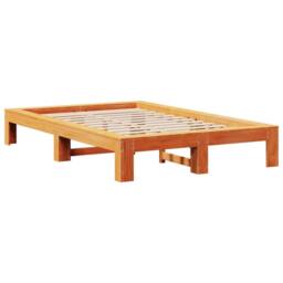 Berkfield Home Bed Frame without Mattress Wax Brown 120x200 cm Solid Wood Pine - Size: Small Double - thumbnail 5