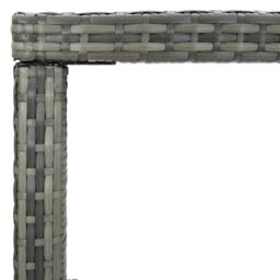 Berkfield Home Garden Bar Table Grey 130x60x110 cm Poly Rattan & Glass - Size: 130 x 60 x 110 cm - thumbnail 4