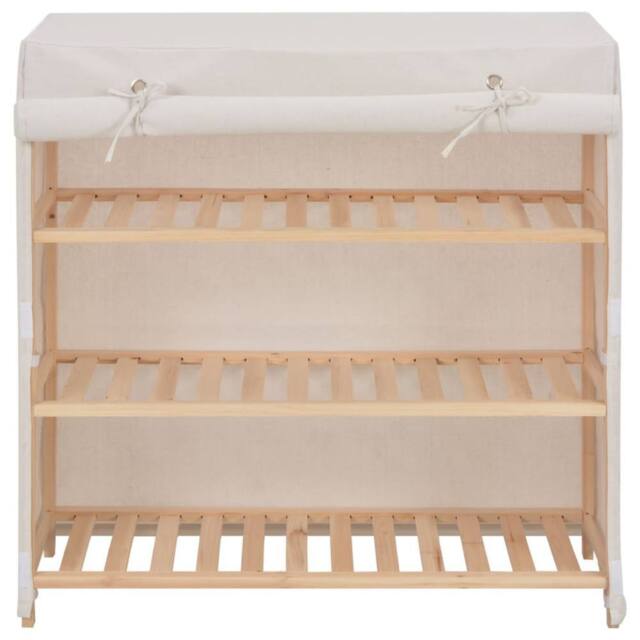 Berkfield Home Shoe Cabinet with Cover White 79x40x80 cm Fabric - Size: 79 x 40 x 80 cm - image 1