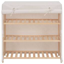 Berkfield Home Shoe Cabinet with Cover White 79x40x80 cm Fabric - Size: 79 x 40 x 80 cm
