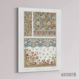 "Artery8 Geranium Flower Canvas Wall Art Print Vintage Floral Verneuil - Size: W18"" x H24""" - thumbnail 2