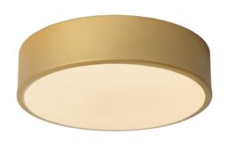 Lucide 'UNAR' Dimmable Stylish Decorative Indoor LED Flush Ceiling Light in Gold
