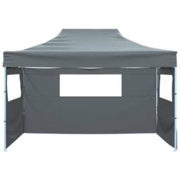 Berkfield Home Foldable Tent with 3 Walls 3x4.5 m Anthracite in Charcoal - thumbnail 1