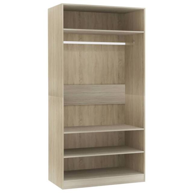 Berkfield Home Wardrobe Sonoma Oak 100x50x200 cm Engineered Wood in Light Tan - Size: 100 x 50 x 200 cm - image 1