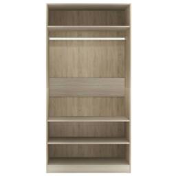 Berkfield Home Wardrobe Sonoma Oak 100x50x200 cm Engineered Wood in Light Tan - Size: 100 x 50 x 200 cm - thumbnail 5
