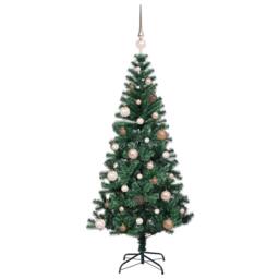 Berkfield Home Artificial Pre-lit Christmas Tree Green 150 cm PVC & Metal - thumbnail 4