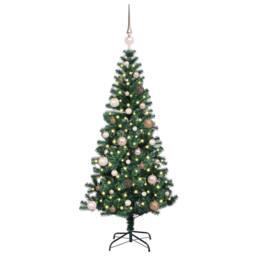 Berkfield Home Artificial Pre-lit Christmas Tree Green 150 cm PVC & Metal - thumbnail 3