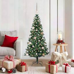 Berkfield Home Artificial Pre-lit Christmas Tree Green 150 cm PVC & Metal