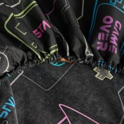 OHS Kids Fun Print Microfibre 25cm Fitted Bed Sheet Ultra Soft in Black - Size: Single - thumbnail 3