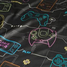 OHS Kids Fun Print Microfibre 25cm Fitted Bed Sheet Ultra Soft in Black - Size: Single - thumbnail 4