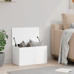 Berkfield Home Storage Box White 60x35x35 cm Engineered Wood - Size: 60 x 35 x 35 cm - thumbnail 3