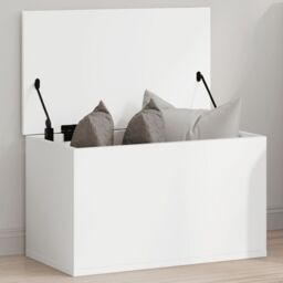 Berkfield Home Storage Box White 60x35x35 cm Engineered Wood - Size: 60 x 35 x 35 cm - thumbnail 1