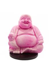 KDMD Laughing Buddha Dragonfruit Crackle Glow Lamp with Round Base in Pink - thumbnail 1