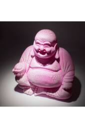 KDMD Laughing Buddha Dragonfruit Crackle Glow Lamp with Round Base in Pink - thumbnail 5