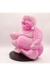 KDMD Laughing Buddha Dragonfruit Crackle Glow Lamp with Round Base in Pink - thumbnail 7