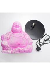 KDMD Laughing Buddha Dragonfruit Crackle Glow Lamp with Round Base in Pink - thumbnail 6