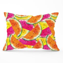 Warren Reed - Designer Watermelon Design Cushions in Orange - Size: 45 cm x 45 cm - thumbnail 1