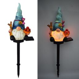 Leaper Solar Garden Cartoon Resin Dwarf Genie Lights in Blue - thumbnail 1