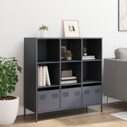 Berkfield Home Highboard¬†Anthracite 101.5x39x103.5 cm Steel - thumbnail 3