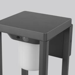 Netlighting Bow LED Outdoor Wall Lantern Urban grey Opal WarmWhite 3000K IP44 in Black - thumbnail 3