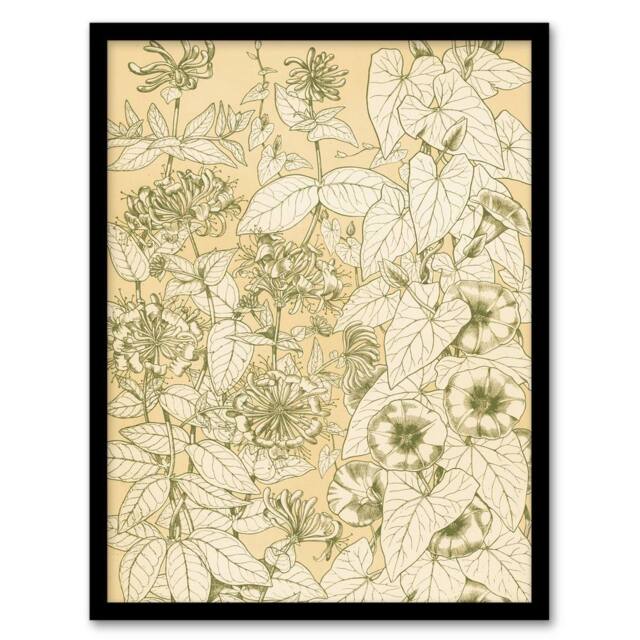 Artery8 Owen Jones Framed Wall Art Leaves From Nature No 9 Vintage Botanical in Beige - Size: A4 - image 1