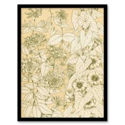 Artery8 Owen Jones Framed Wall Art Leaves From Nature No 9 Vintage Botanical in Beige - Size: A4 - thumbnail 1
