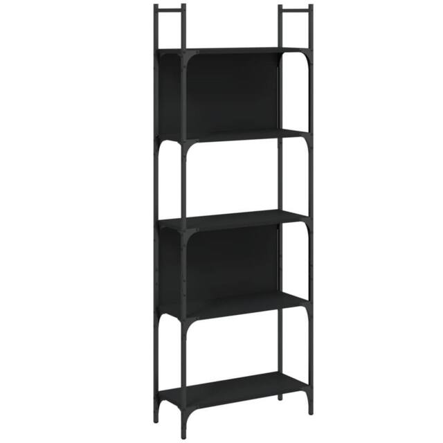 Berkfield Home Bookshelf 5-Tier Black 60.5x24x166.5 cm Engineered Wood - image 1
