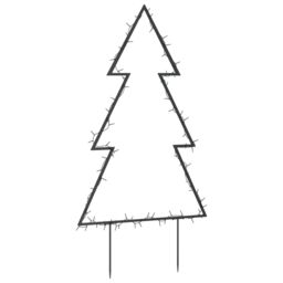 Berkfield Home Christmas Light Decoration with Spikes Tree 80 LEDs 60 cm in Black - thumbnail 4