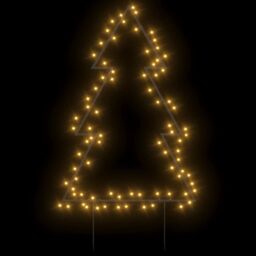 Berkfield Home Christmas Light Decoration with Spikes Tree 80 LEDs 60 cm in Black - thumbnail 3