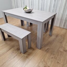 KOSY KOALA Dining Table set for 4, Dining Table & 2 Benches, Kitchen Dining Table with 2 Benches, Dining room Table set in Grey - thumbnail 4