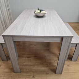 KOSY KOALA Dining Table set for 4, Dining Table & 2 Benches, Kitchen Dining Table with 2 Benches, Dining room Table set in Grey - thumbnail 2