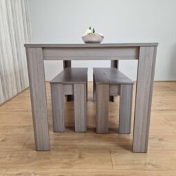 KOSY KOALA Dining Table set for 4, Dining Table & 2 Benches, Kitchen Dining Table with 2 Benches, Dining room Table set in Grey - thumbnail 6