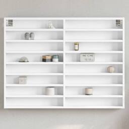 Berkfield Home Vitrine Cabinet White 100x8.5x75 cm Engineered Wood - thumbnail 2