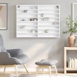 Berkfield Home Vitrine Cabinet White 100x8.5x75 cm Engineered Wood - thumbnail 3