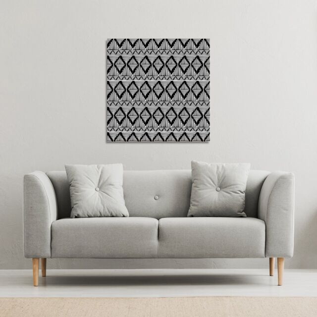 Benjamin Tate Design Geometric Line Pattern (Canvas Print) / 101 x 101 x 4cm in Natural - Size: 101 x 101 x 4 cm - image 1
