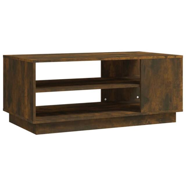 Berkfield Home Coffee Table Smoked Oak 102x55x43 cm Engineered Wood in Brown - Size: 102 x 55 x 43 cm - image 1
