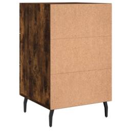 Berkfield Home Modern Bedside Cabinet Smoked Oak 40x40x66 cm Engineered Wood in Brown - Size: 40 x 40 x 66 cm - thumbnail 8
