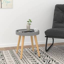 Berkfield Home Side Table Grey 38x38x40 cm Engineered Wood&Solid Wood Pine - Size: 38 x 38 x 40 cm - thumbnail 1