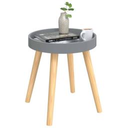 Berkfield Home Side Table Grey 38x38x40 cm Engineered Wood&Solid Wood Pine - Size: 38 x 38 x 40 cm - thumbnail 3