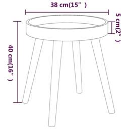 Berkfield Home Side Table Grey 38x38x40 cm Engineered Wood&Solid Wood Pine - Size: 38 x 38 x 40 cm - thumbnail 6