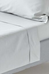 Homescapes Egyptian Cotton Flat Sheet 200 Thread Count in Silver - Size: King Flat - thumbnail 1