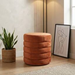 Garden Greatness Noe Velvet Terracotta Storage Stool