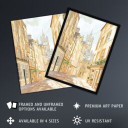 "Artery8 Bath England Sunny Day Street View Cityscape Wall Art Print in Beige - Size: W24"" x H32""" - thumbnail 2
