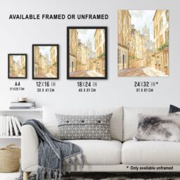"Artery8 Bath England Sunny Day Street View Cityscape Wall Art Print in Beige - Size: W24"" x H32""" - thumbnail 3