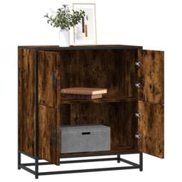 Berkfield Home Sideboard Smoked Oak 68x35x76 cm Engineered Wood in Brown - Size: 68 x 35 x 76 cm - thumbnail 2